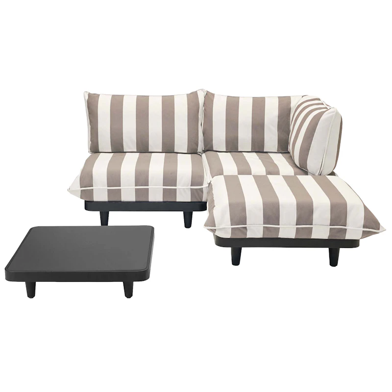 Paletti Sofa Medium Med Sofabord, Stripe Cacao (Right)