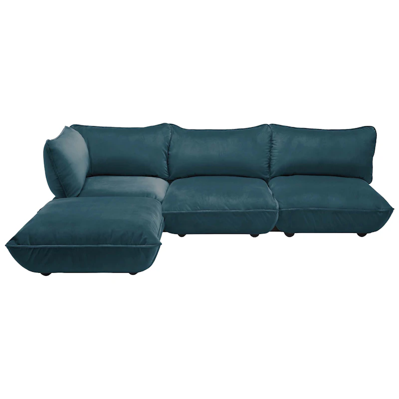 Sumo Hjørnesofa Fløjl, Petrol