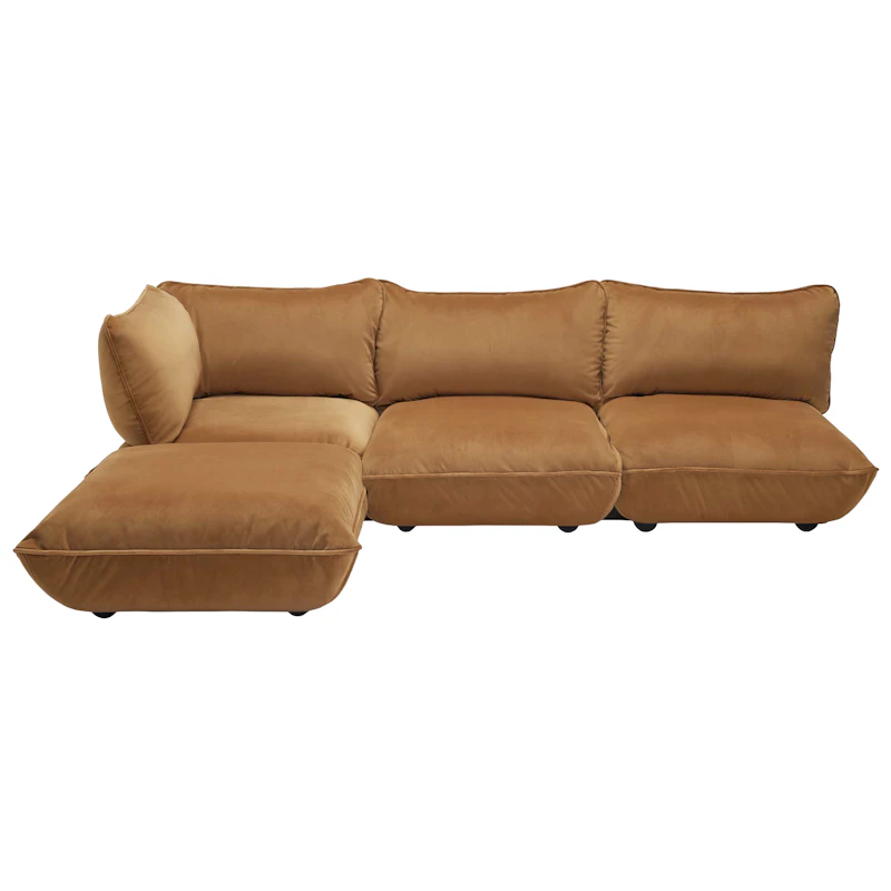 Sumo Hjørnesofa Fløjl, Almond