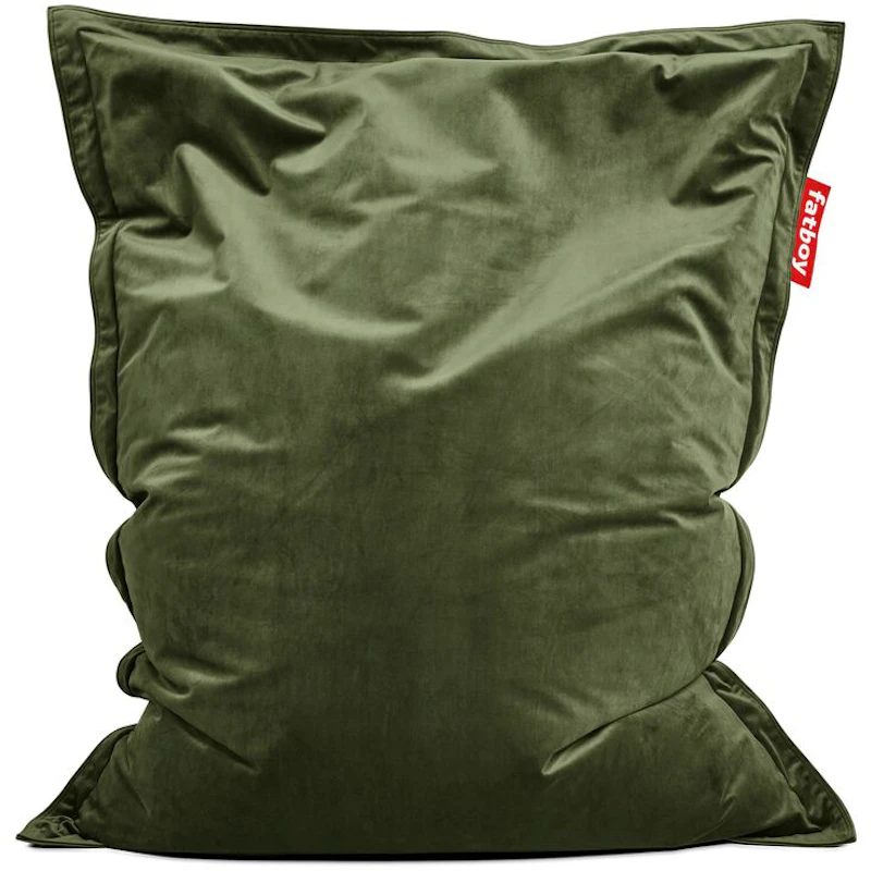 Original Slim Velvet Recycled Sækkestol, Deep Green