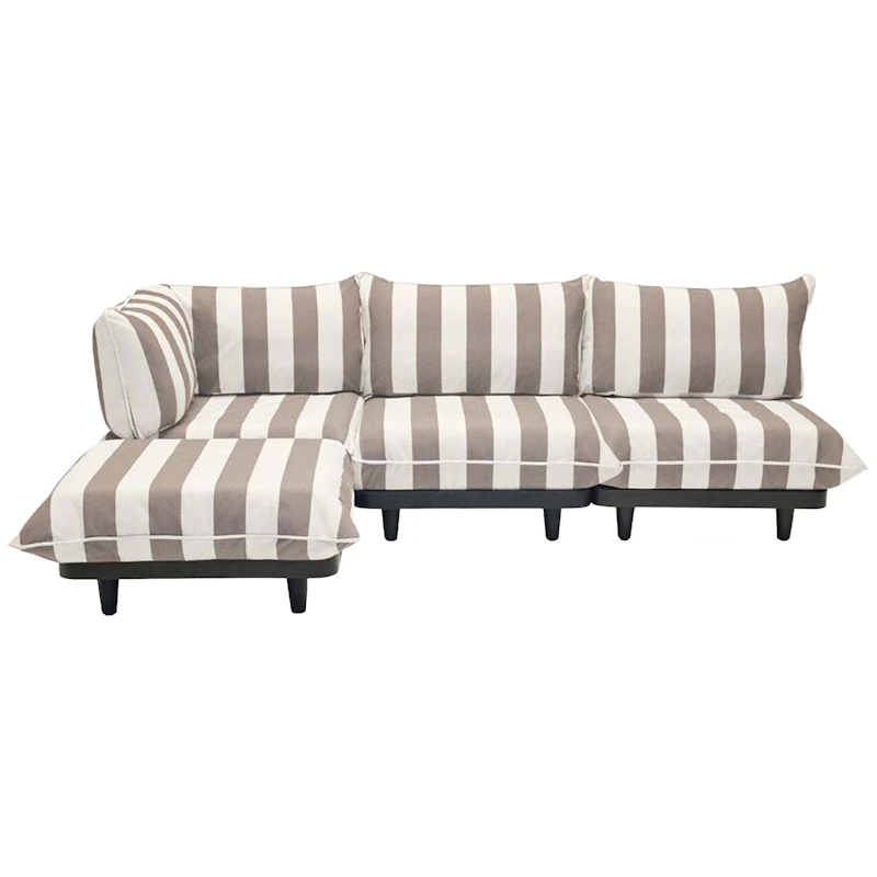 Paletti Modulsofa 3-Pers Med Chaiselong, Stripe Cacao
