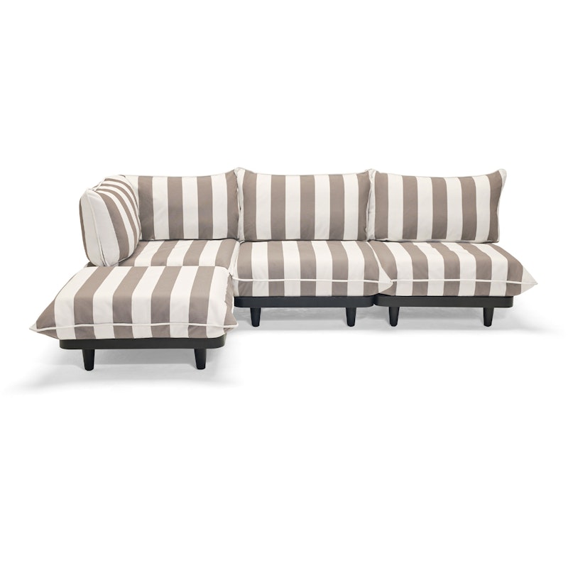 Paletti Modulsofa 3-Pers Med Chaiselong, Stripe Cacao (Left)