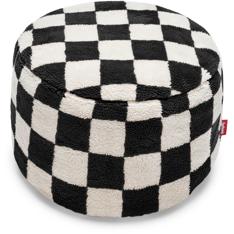 Point Teddy Chess Puf, Sort / Ecru
