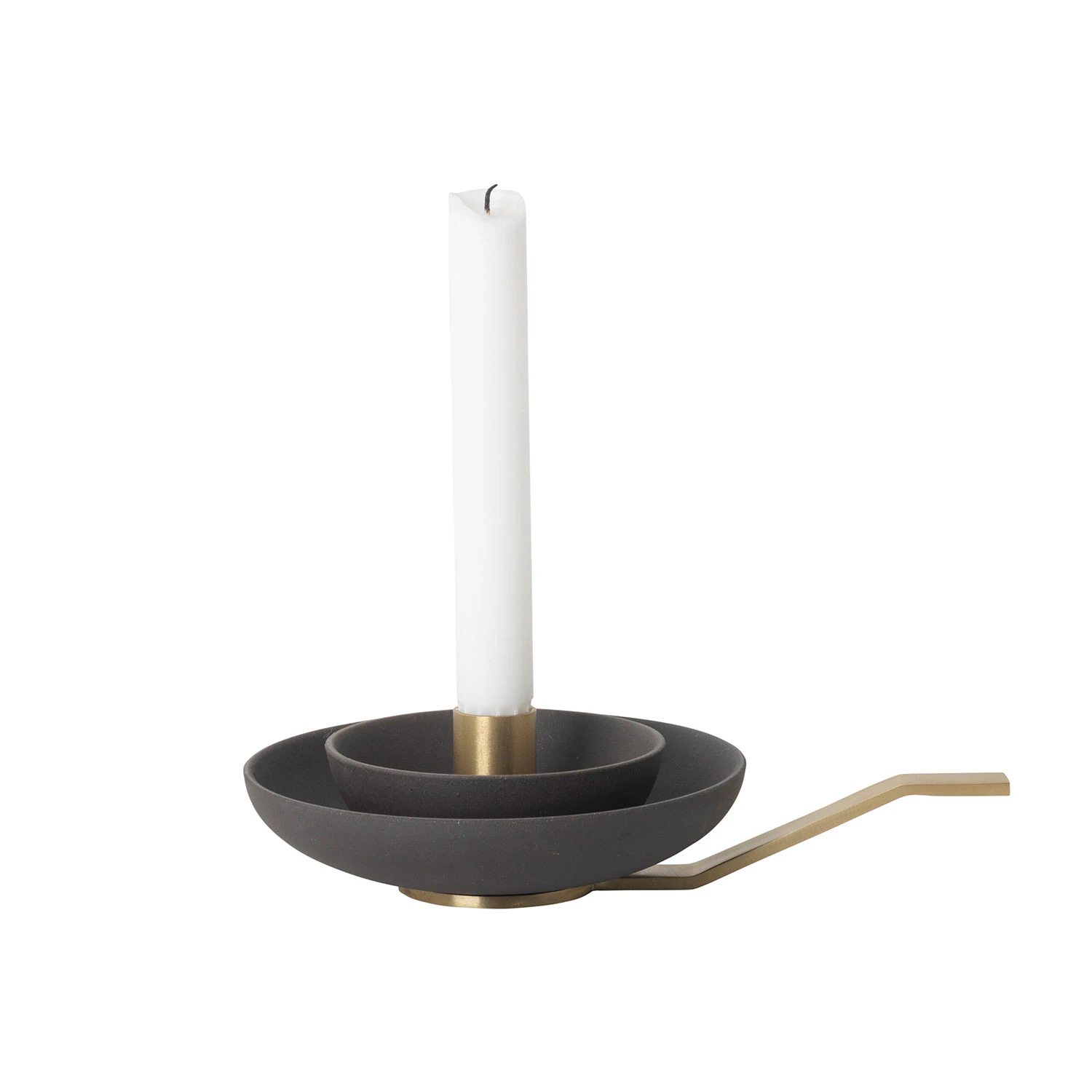 Ferm Living Around Lysestage Charcoal - Lysestager Gr&aring; - 4201