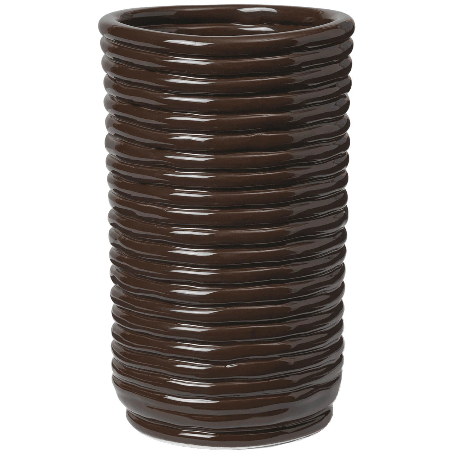 Ferm Living Corduroy Vase H21 Cm - Vaser Keramik Carob Brown - 1104270074