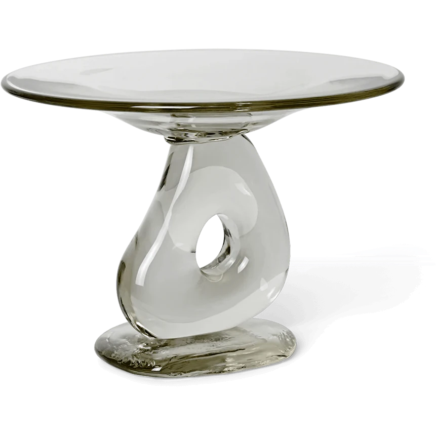 Ferm Living Damo Serveringsfad 21 Cm t - Serveringsfad Mundbl&aelig;st Glas Klar - 1104272103