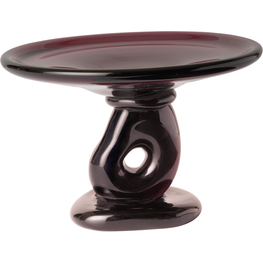 Ferm Living Damo Serveringsfad 21 Cm - Serveringsfad Mundbl&aelig;st Glas Dark Grape - 1104272104