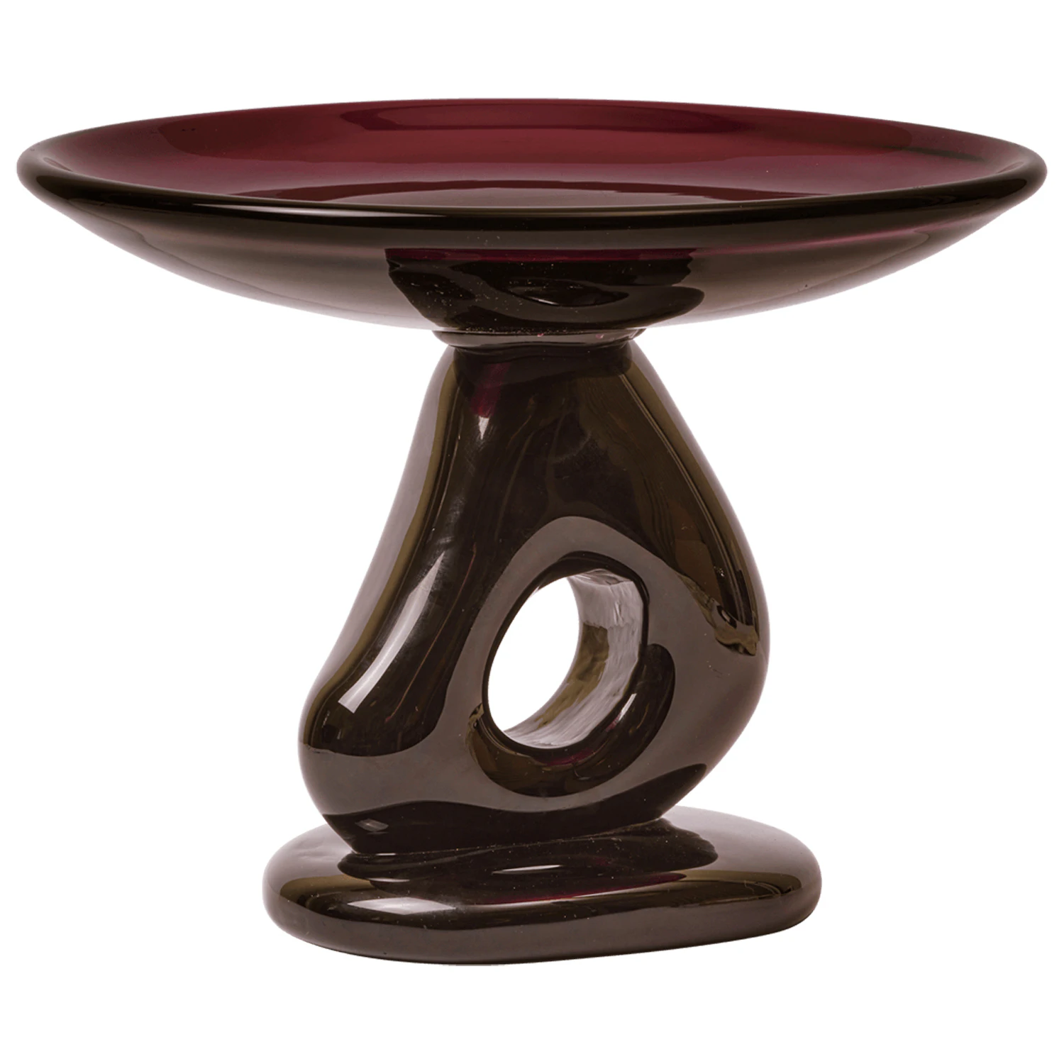 Ferm Living Damo Serveringsfad 30 Cm - Serveringsfad Mundbl&aelig;st Glas Dark Grape - 1104272437