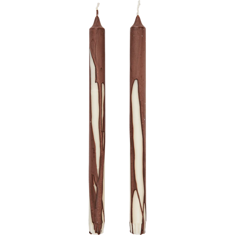 Dryp Stearinlys 30 cm 2-pak, Dark Chocolate