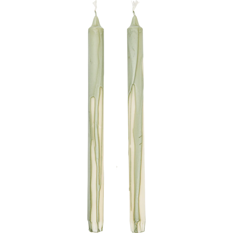 Dryp Stearinlys 30 cm 2-pak, Tea Green