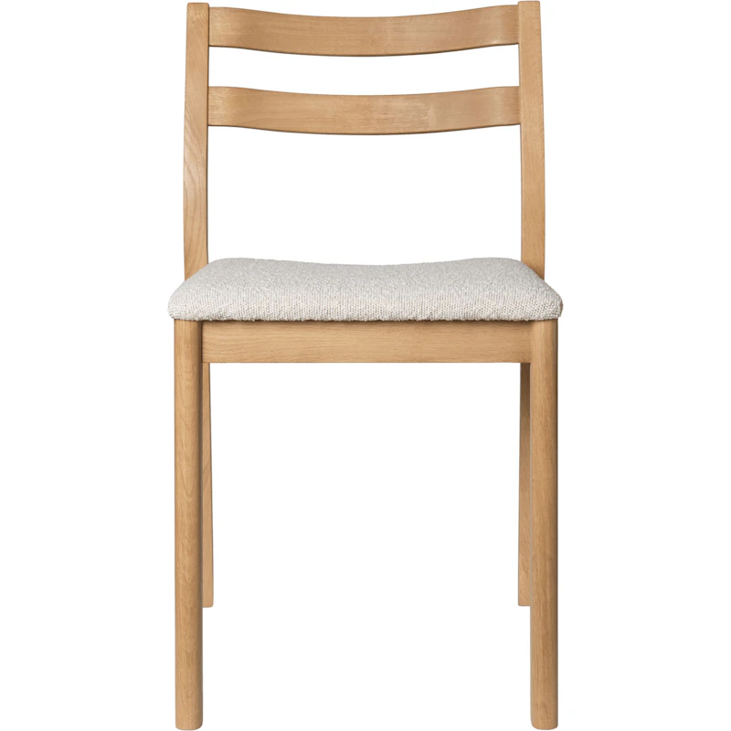Boda Spisebordsstol Rugged Bouclé, Naturligt Egetræ / Off-white