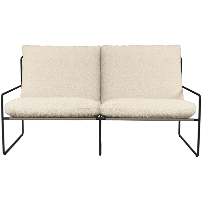 Desert 2-Personers Sofa, Sort / Off-White Bouclé