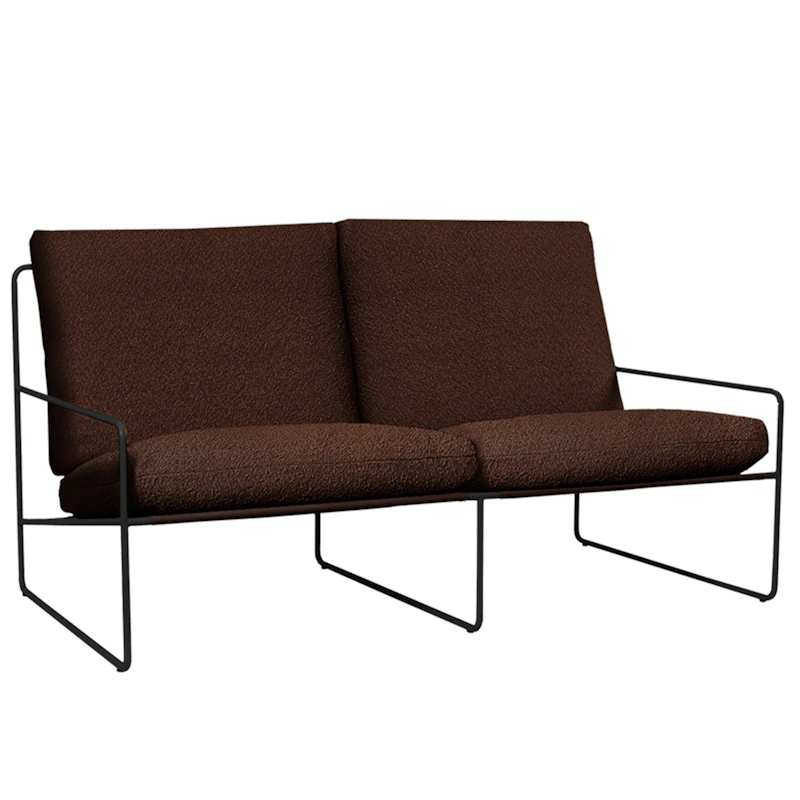 Desert 2-Personers Sofa, Sort / Kastanje