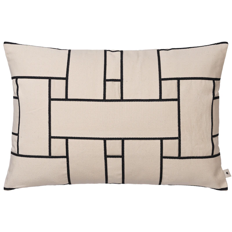 Lattice Offset Pude 40x60 cm, Offwhite/Sort