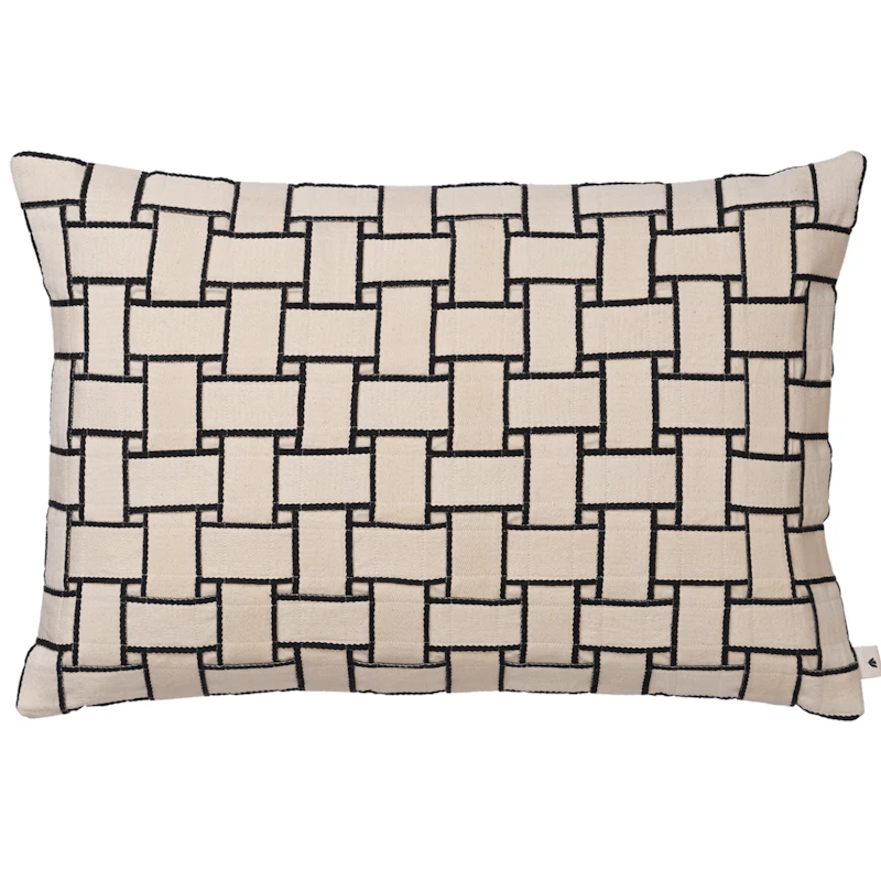 Lattice Pude 40x60 cm, Offwhite/Sort