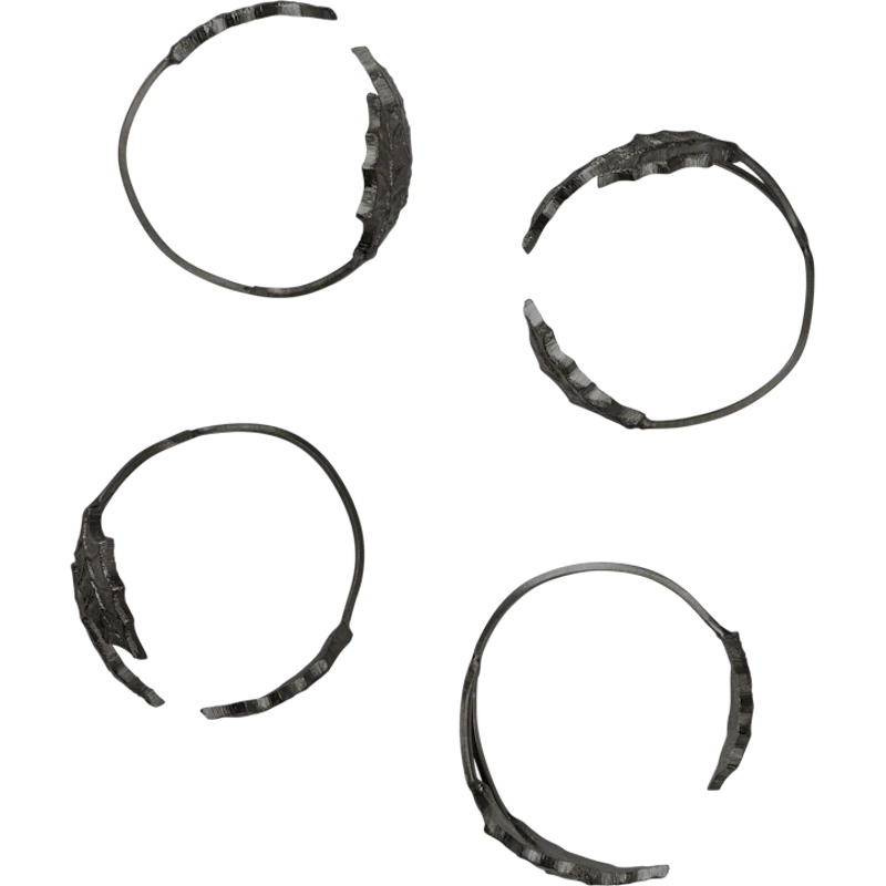 Holly Leaf Servietring 4-pak, Sort Messing