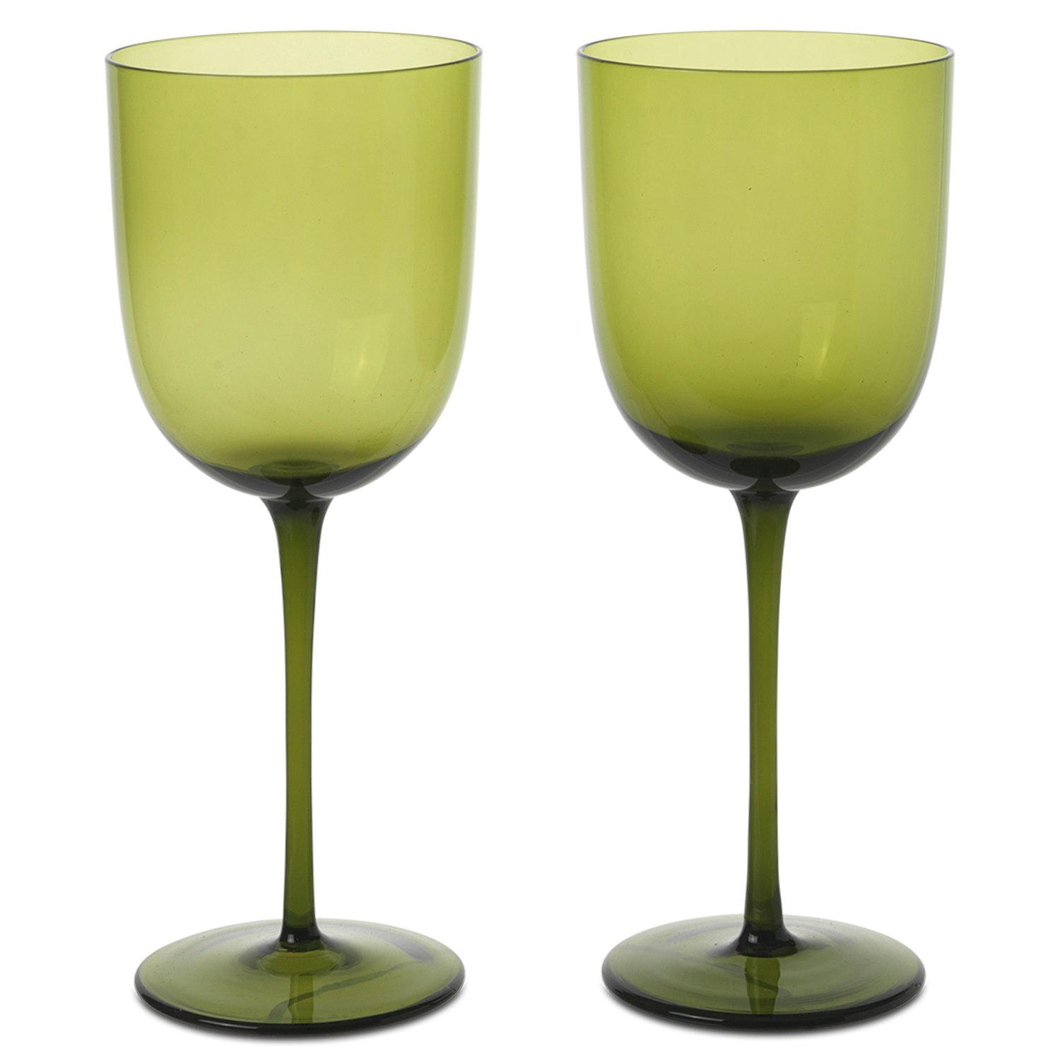 Ferm Living Host Hvidvins 2-pak Moss Green - Vinglas Glas Mosgr&oslash;n - 1104267629
