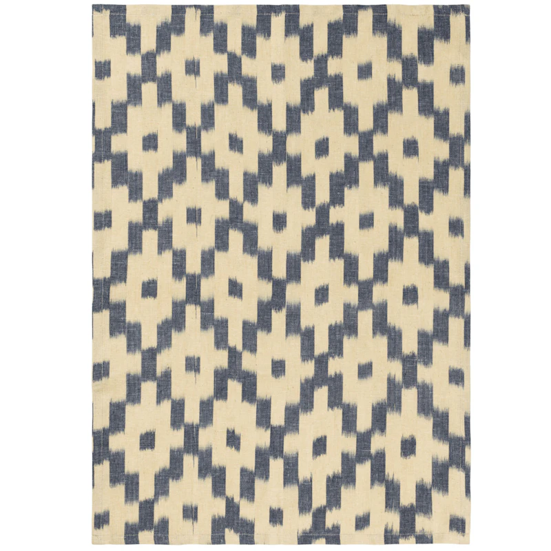 Ikat Viskestykke 50x70 cm, Ink Blue / Off-