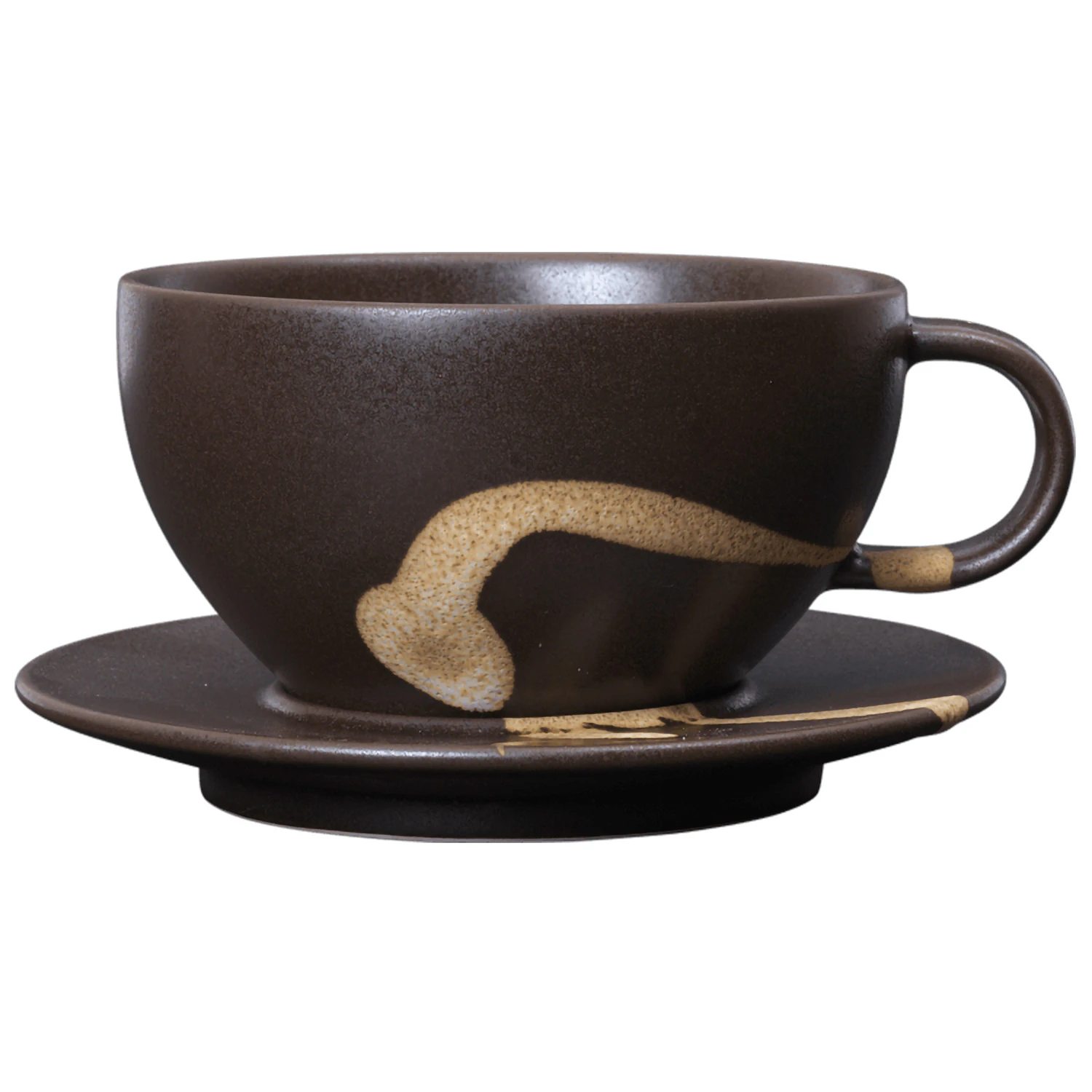 Ferm Living Koyo Tekop Med Underkop - Tekopper Stent&oslash;j M&oslash;rkebrun - 1104272621