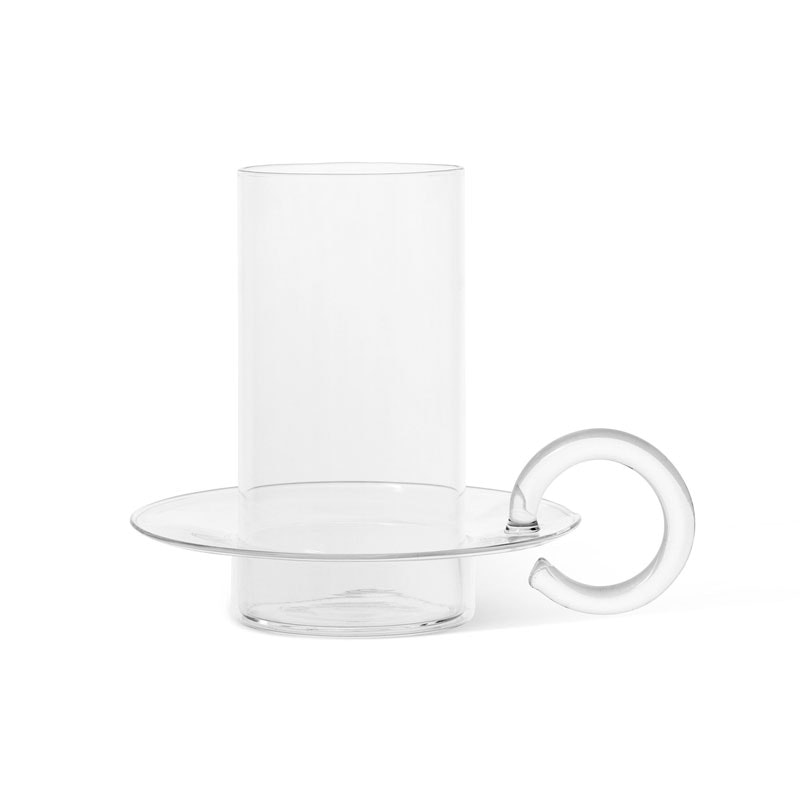 Ferm Living Luce Lysestage 14x14,5 Cm - Lysestager Mundbl&aelig;st Glas Klar - 1104264802