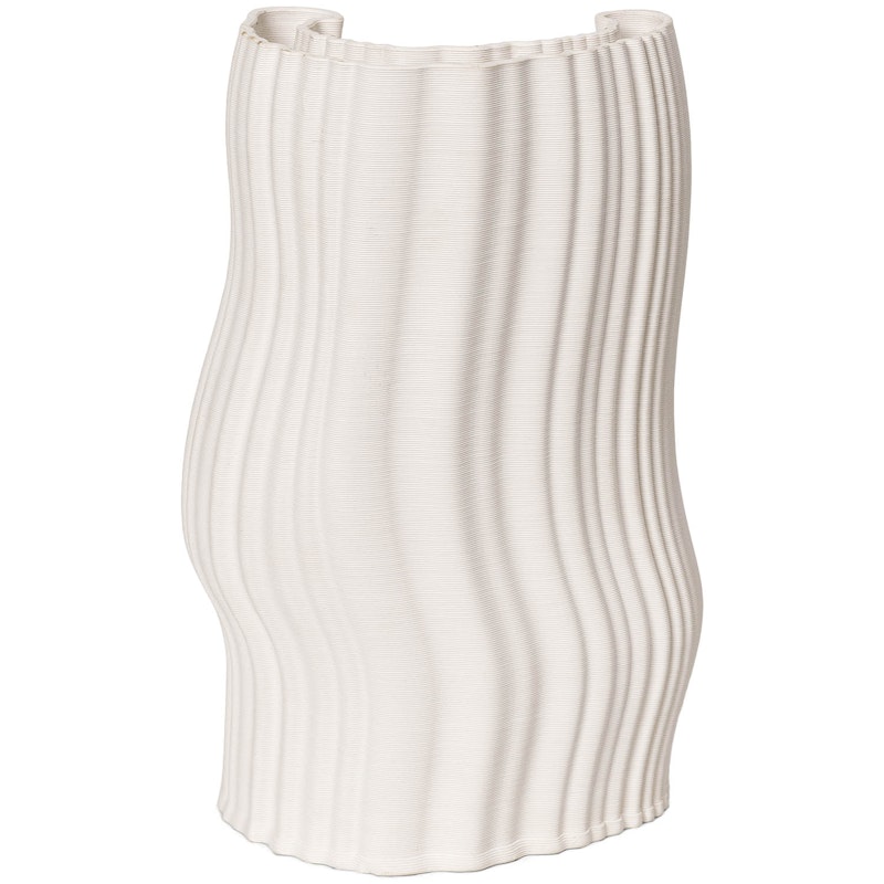 Moire Vase H30 cm, Offwhite