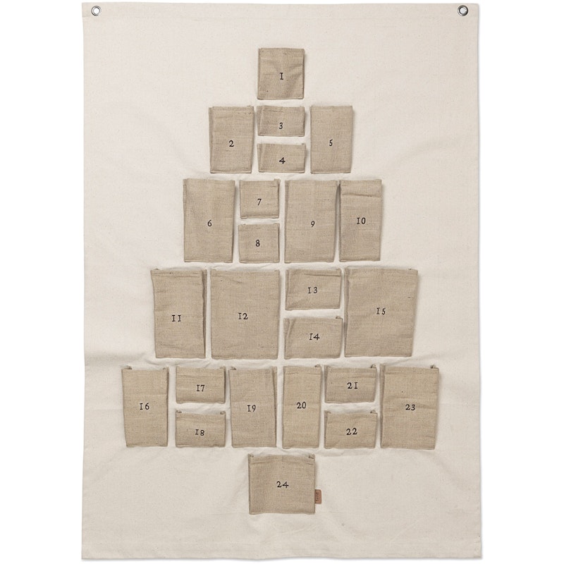 Pine Adventskalender Naturlig, 90x125 cm
