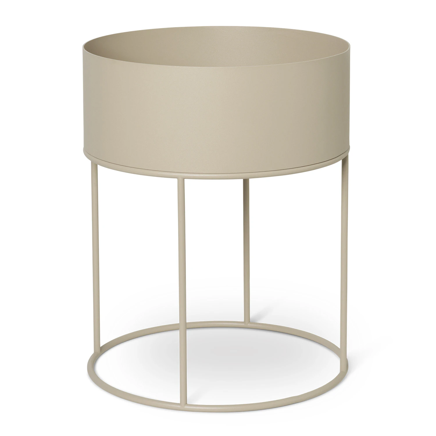 Ferm Living Plant Box Round - Krukker Pulverlakeret Metal Cashmere - 100183693