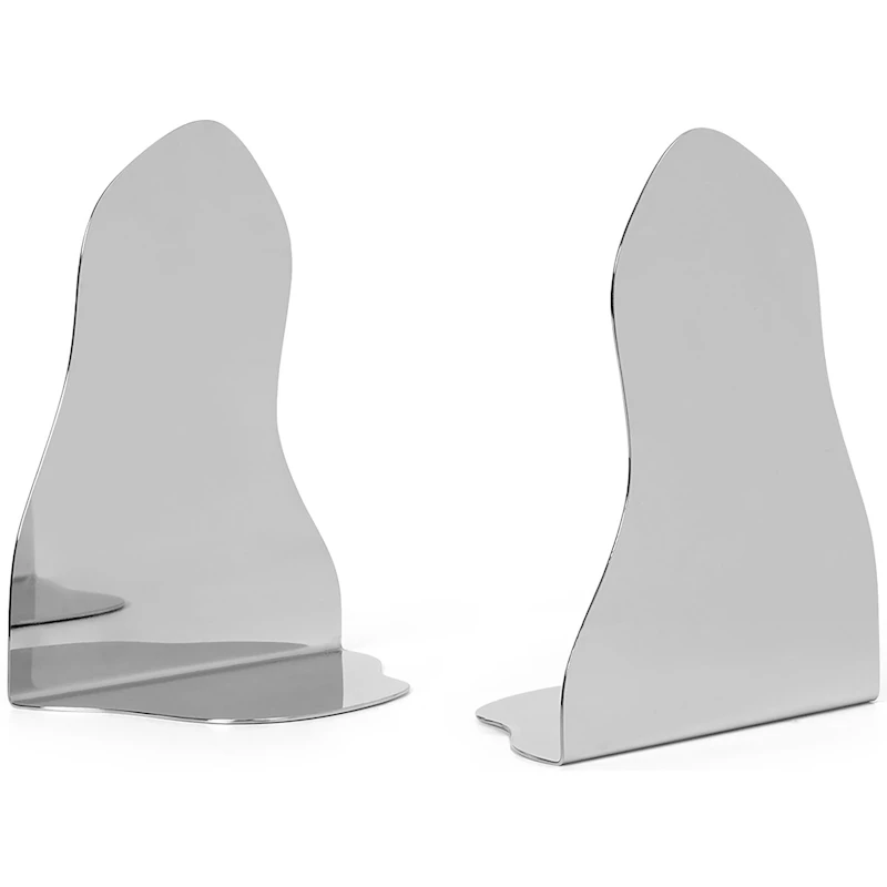 Pond Bogstøtte Blankpoleret Rustfrit stål 2-pak