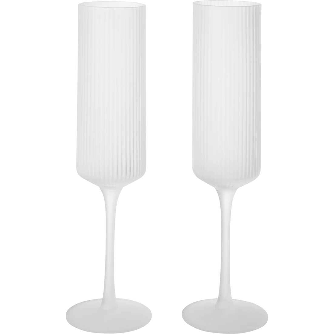 Ferm Living Ripple Champagneglas 2-pak Frosted - Champagneglas Mundbl&aelig;st Glas Frostet - 1104271425