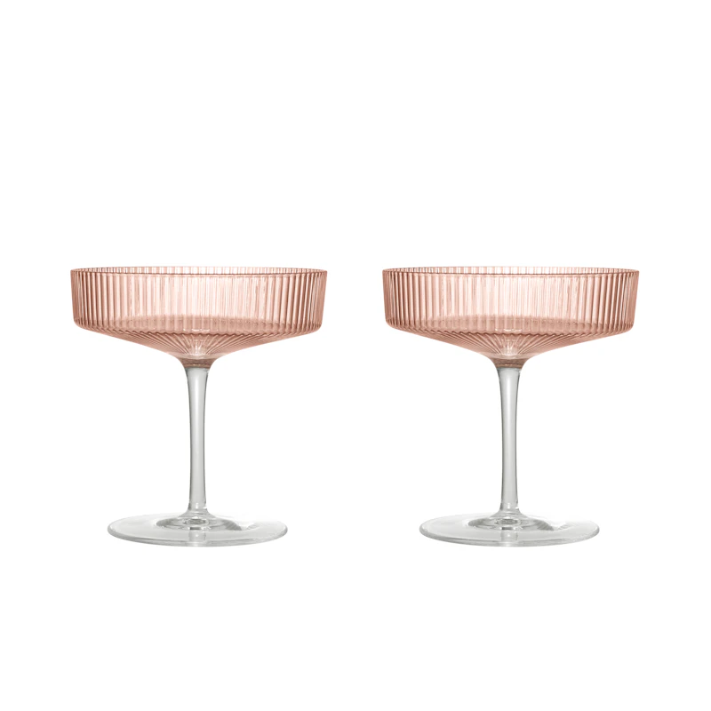 Ripple Champagneskål 2-pak, Blush