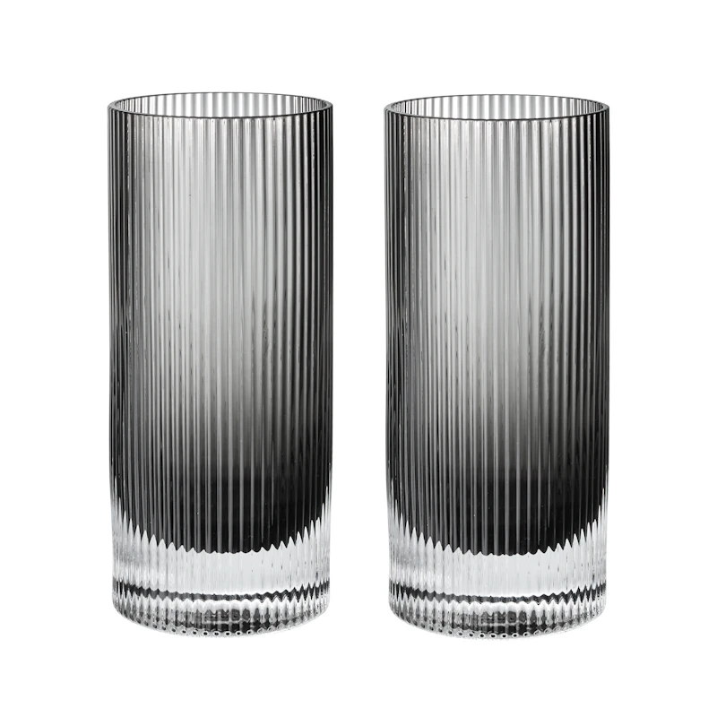 Ripple Drinksglas 2-pak, Smokey Grey