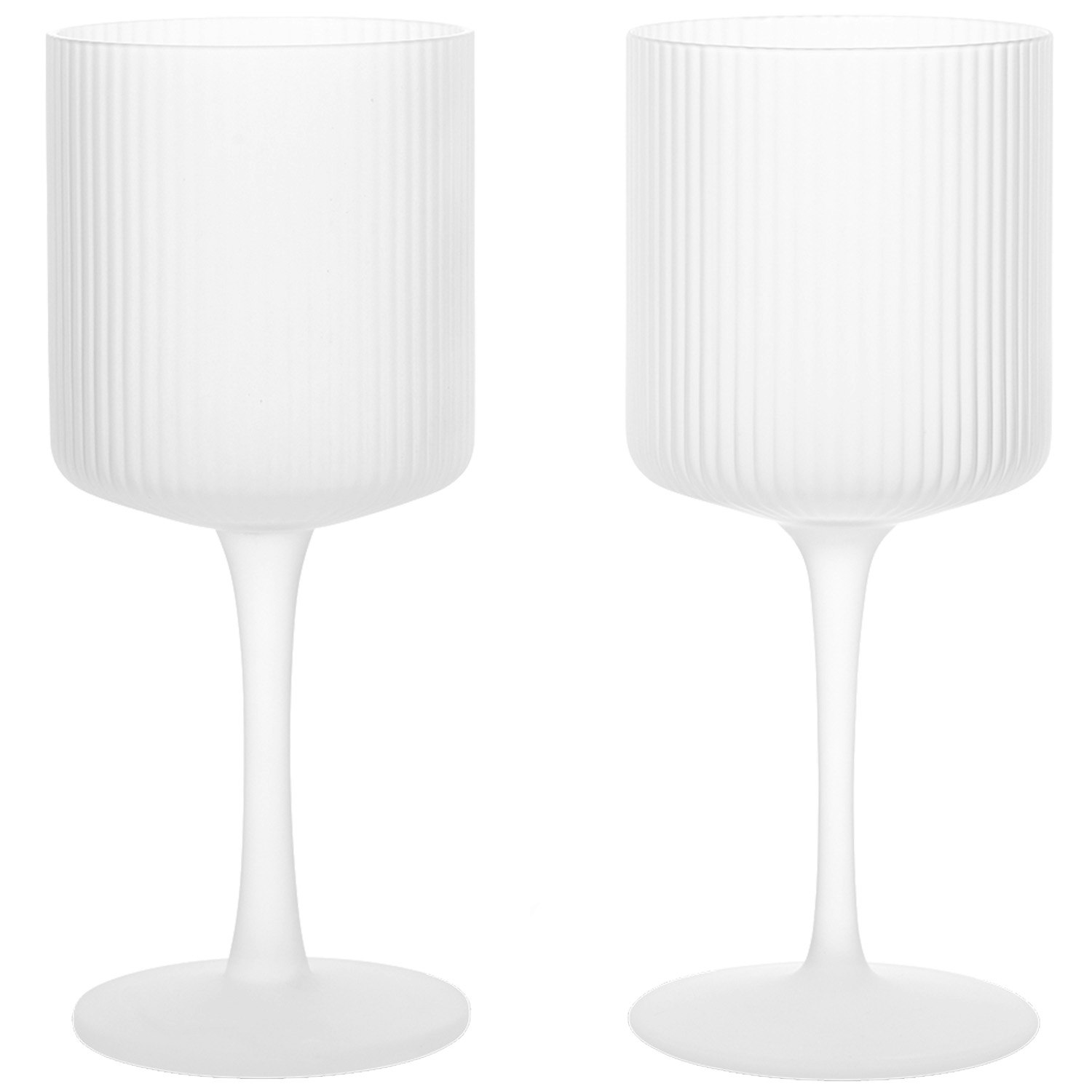 Ferm Living Ripple Hvidvins 2-pak Frosted - Vinglas Glas Frostet - 1104270098