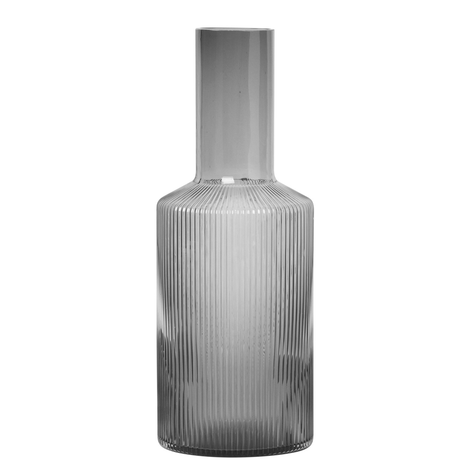 Ferm Living Ripple Karaffel 1 L Smoked Grey - Vandkarafler & Vandkander Mundbl&aelig;st Glas R&oslash;ggr&aring; - 100125112
