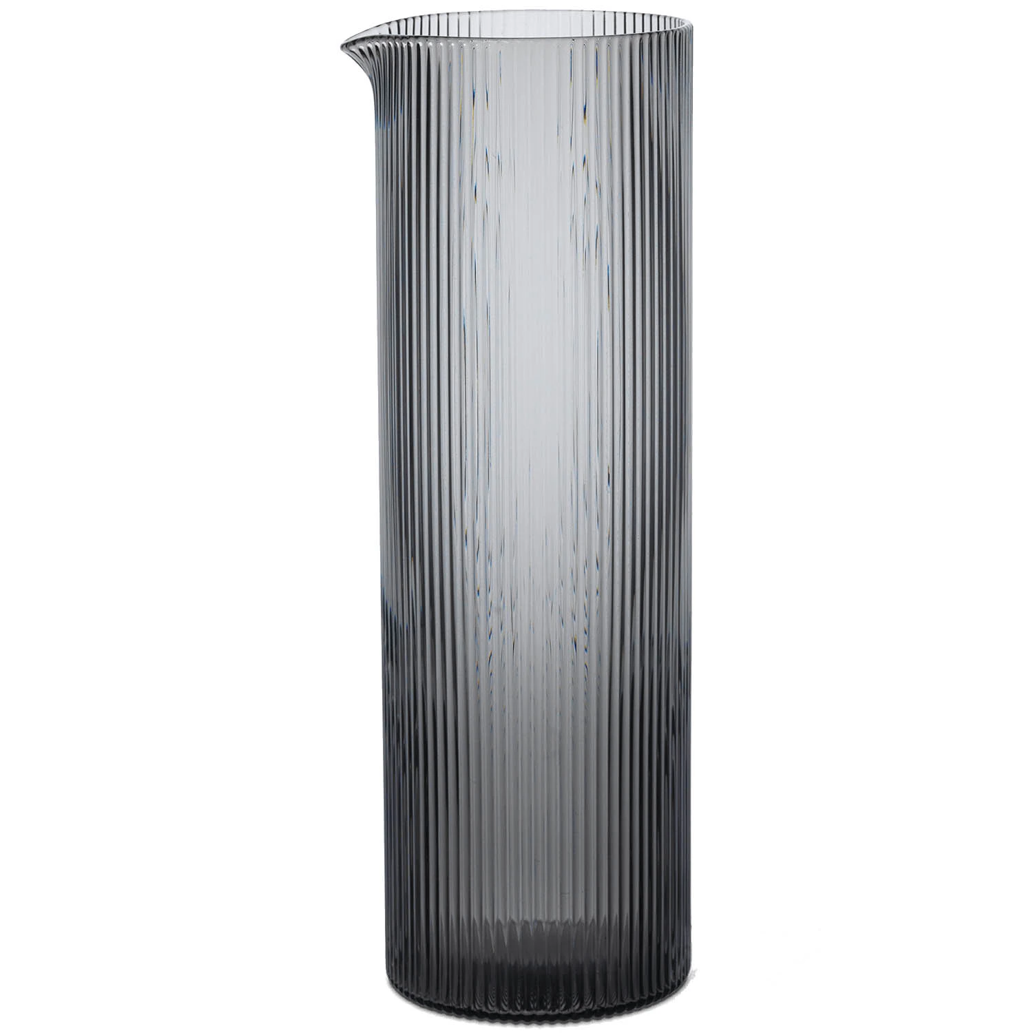 Ferm Living Ripple Karaffel H25.5 Cm Smoked Grey - Vandkarafler & Vandkander Glas R&oslash;ggr&aring; - 1104270133