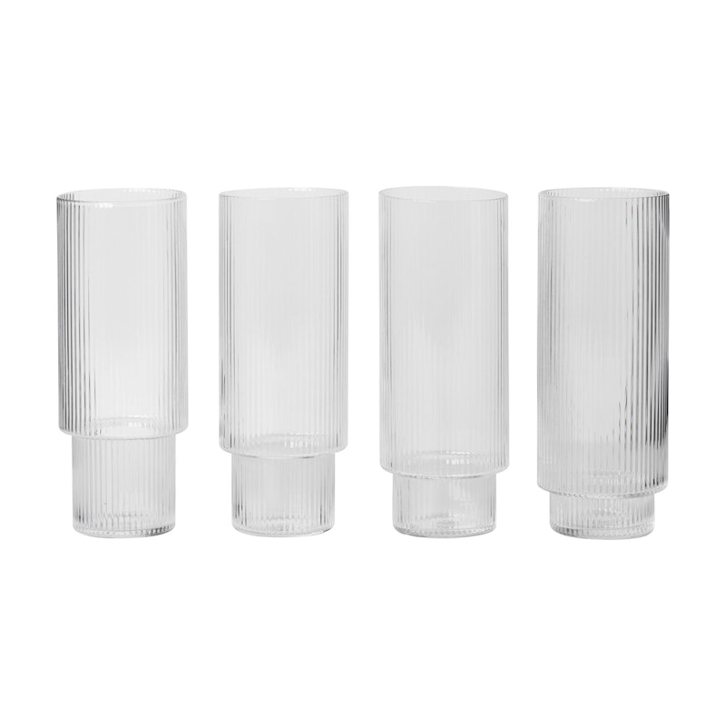 Ripple Longdrink Glas 4-pak, Klar