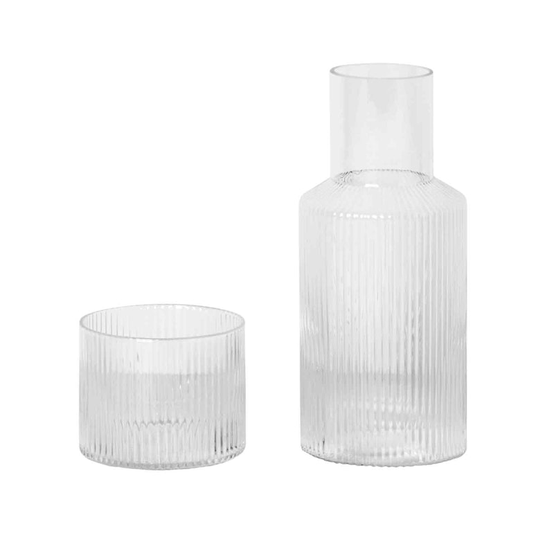 Ripple Small Carafe Set Karaffel med Drikkeglas, Klar