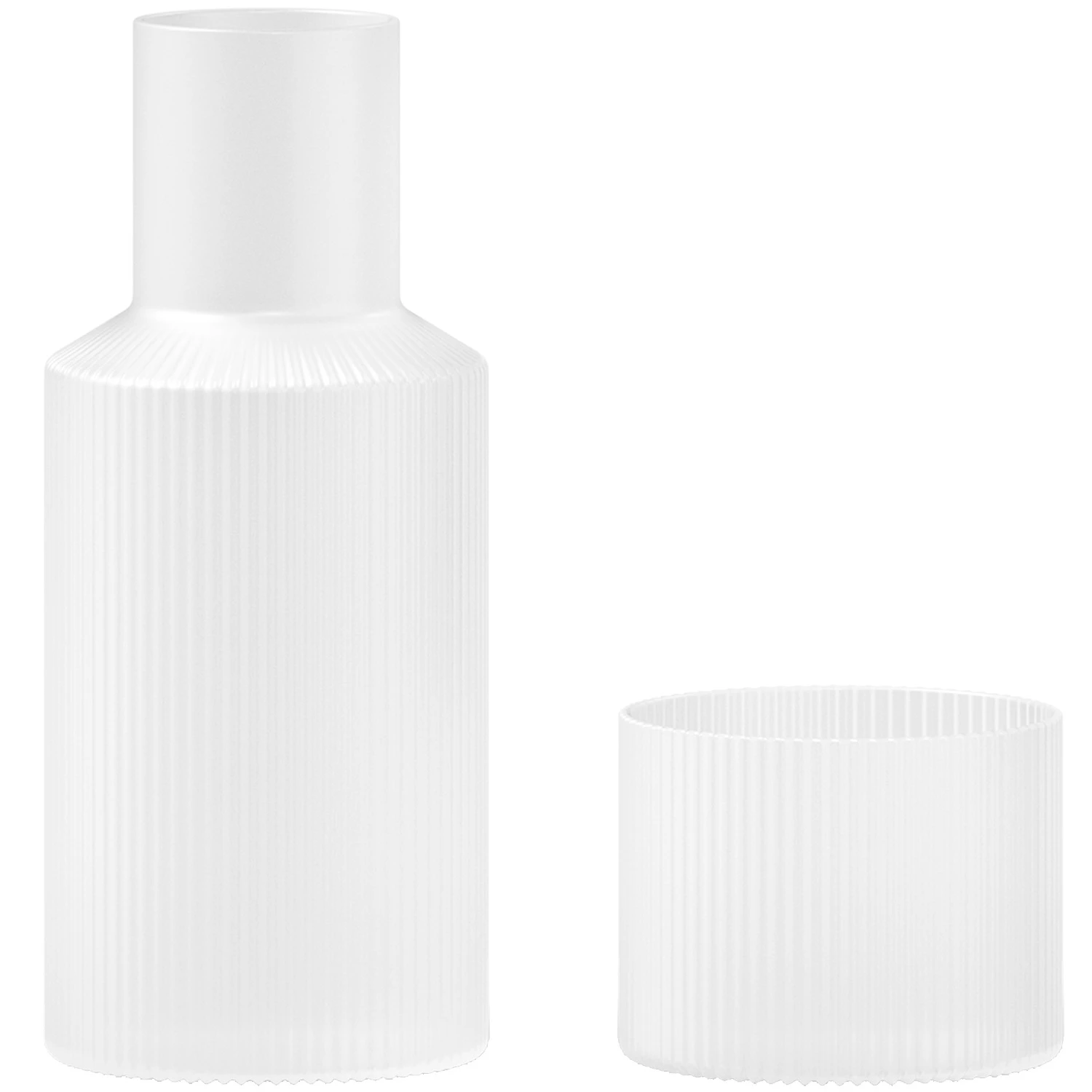 Ferm Living Ripple Small Carafe Set Karaffel Med Drikkeglas Frosted - Vandkarafler & Vandkander Mundbl&aelig;st Glas Frostet - 1104269326