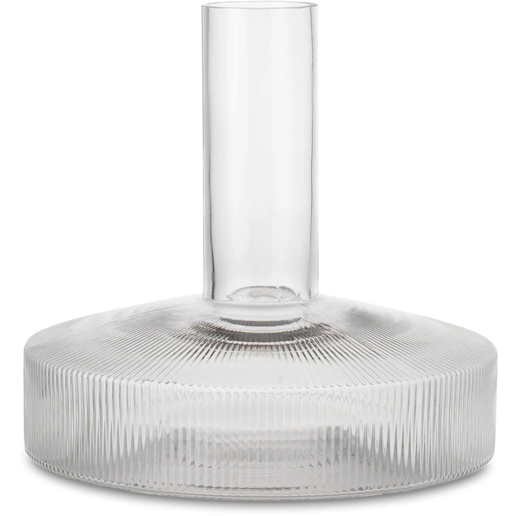 Ferm Living Ripple Vinkaraffel - Vinkarafler Mundbl&aelig;st Glas Klar - 1104268095