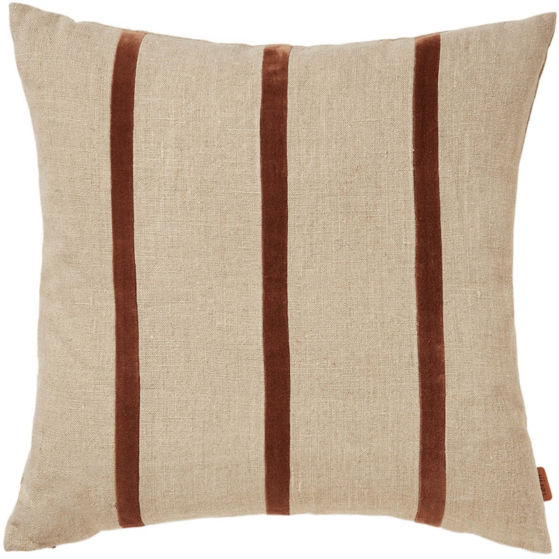 Senti Stripe Pudebetræk 50x50 cm, Carob Brown