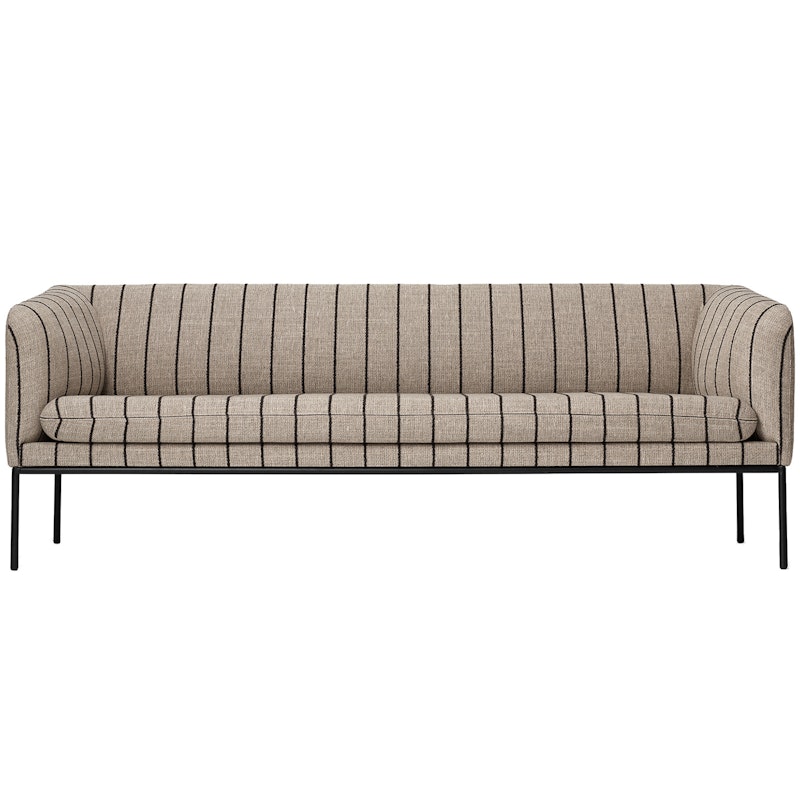 Turn Boucle 3-Personers Sofa, Sort / Sand