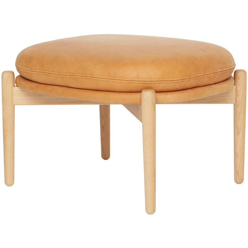 Embody Taburet, Læder Vintage Cognac / Matlakeret Eg