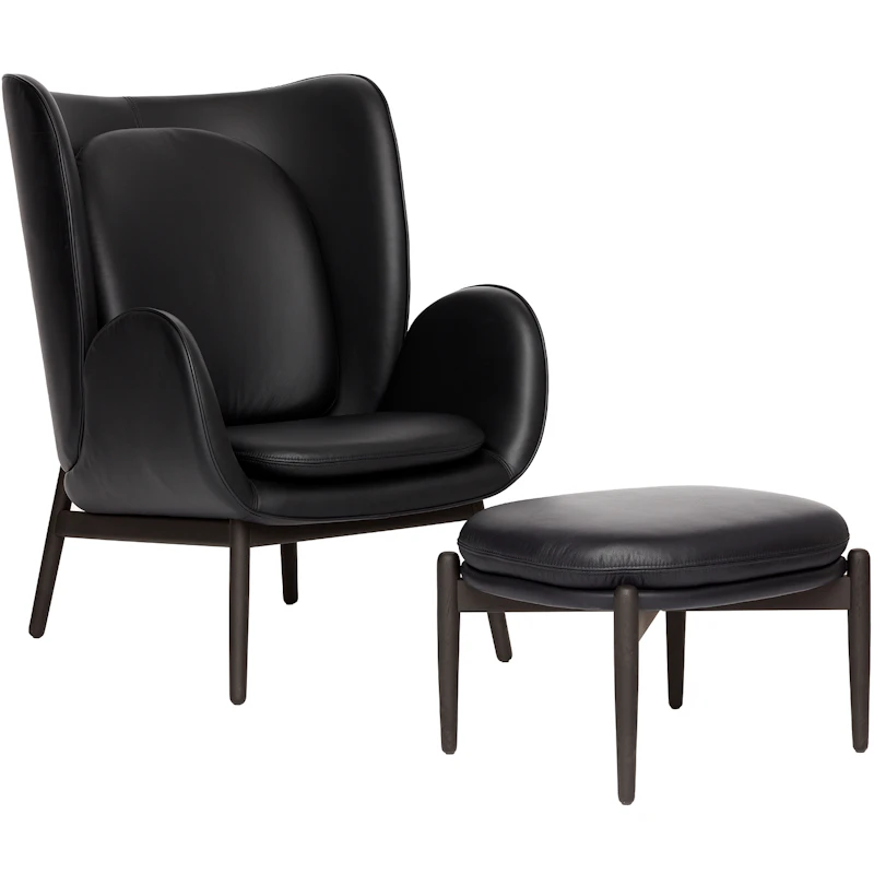 Embrace Armchair With Footstool S, Elmosoft Black