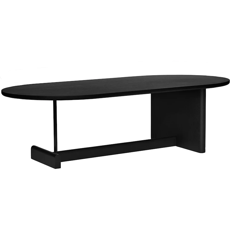 Koku Sofabord Ovalt H:35 cm, Sortbejdset Egetræ