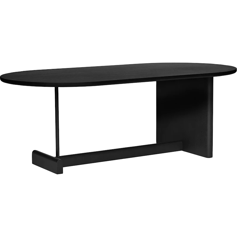 Koku Sofabord Ovalt H:42 cm, Sortbejdset Egetræ