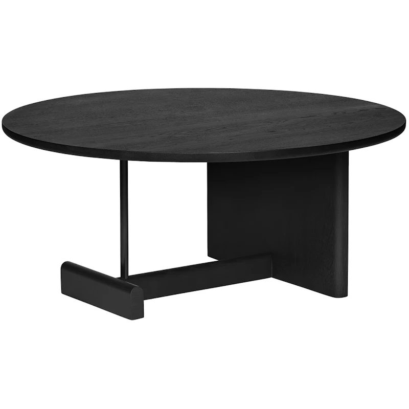 Koku Sofabord Rundt H:35 cm, Sortbejdset Egetræ