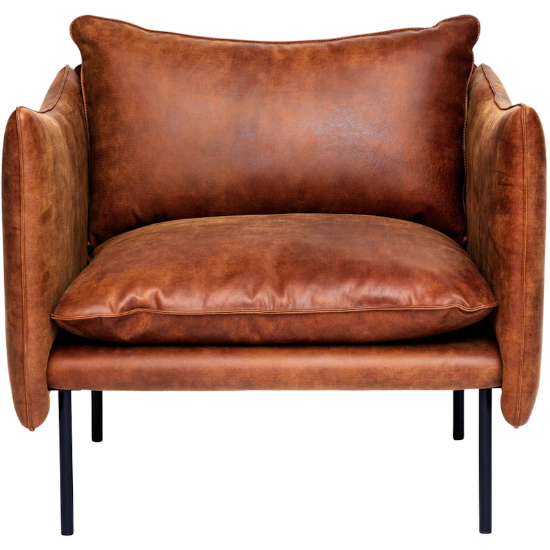 Tiki Lænestol L W:86 cm, Sorte Ben / Læder Vintage Rangers