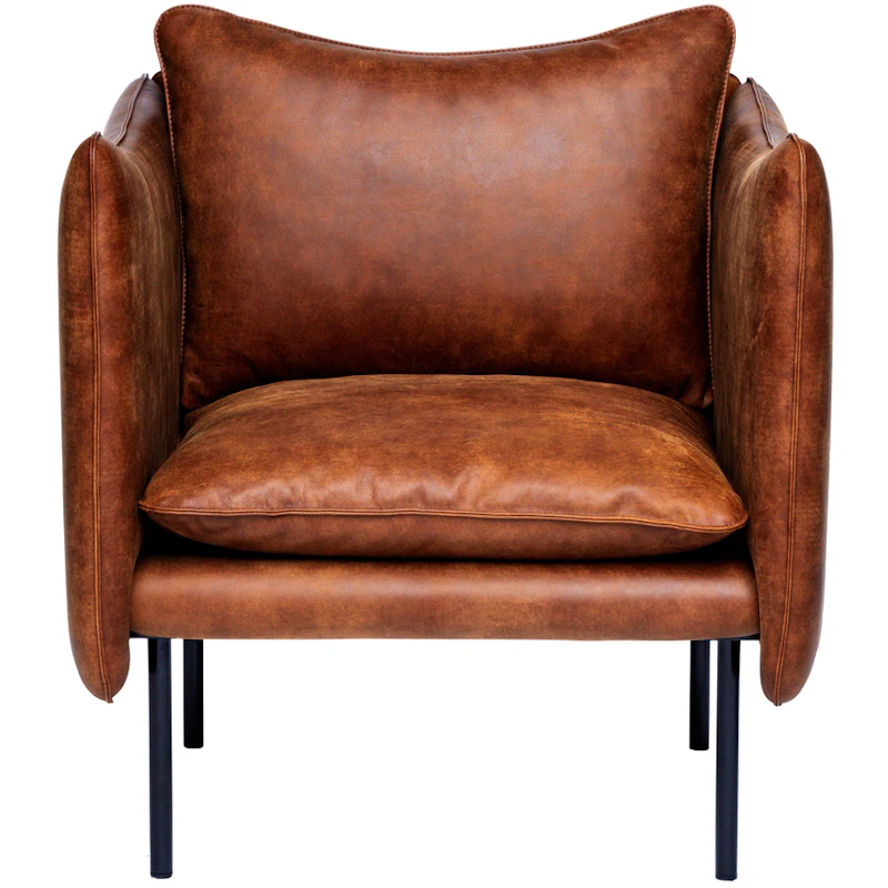 Tiki Lænestol S W:70 cm, Sorte Ben / Læder Vintage Rangers