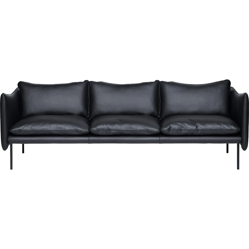 Tiki Sofa 3-Pers, Sorte Ben / Læder Elmosoft Sort