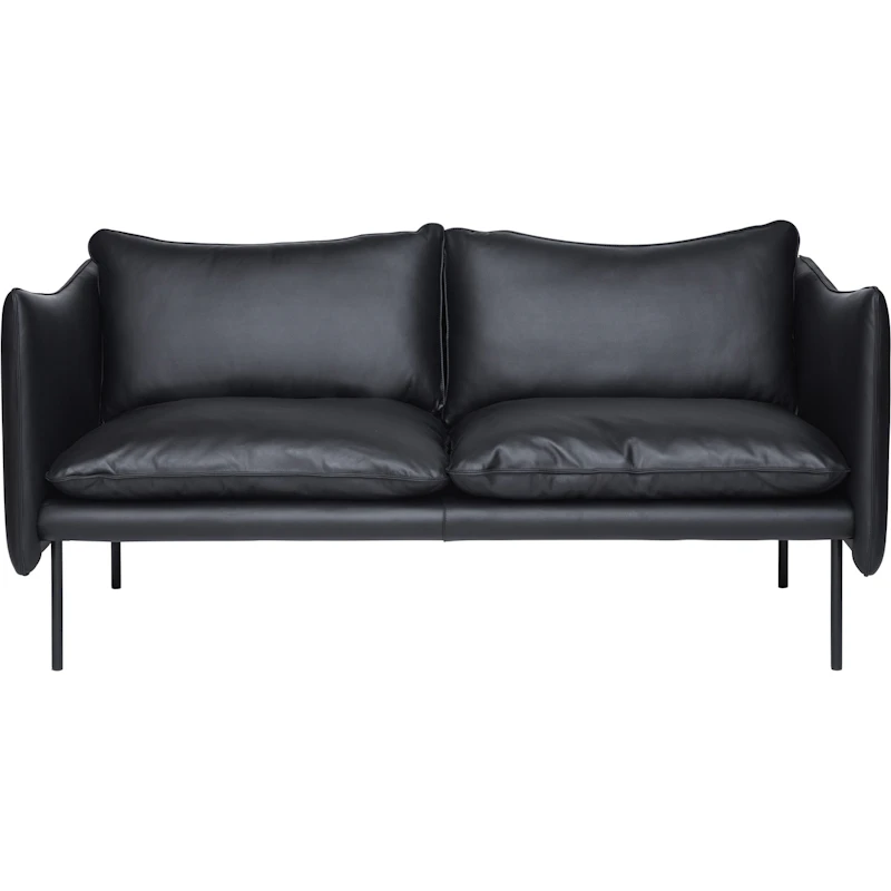 Tiki Sofa 2-Pers, Sorte Ben / Læder Elmosoft Sort
