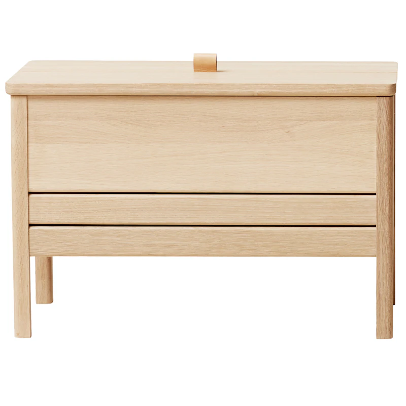 A Line Opmagasineringsbænk 68 cm, Hvidolieret Eg